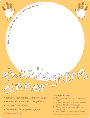 Kids Thanksgiving Menu | Thanksgiving Menus