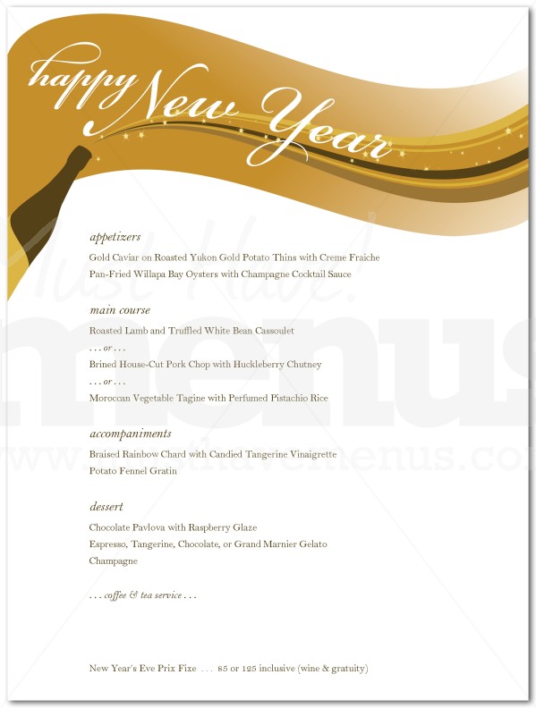 Menu for New Years Eve | Page 1