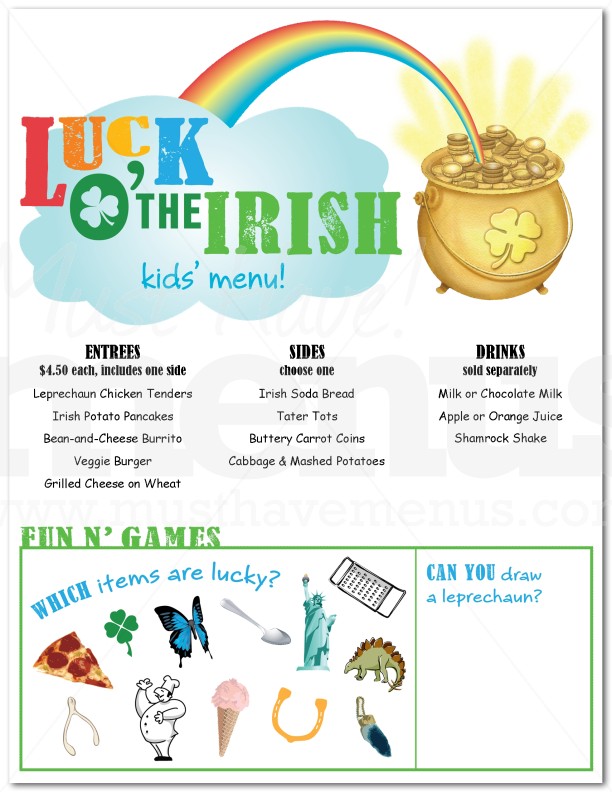 yard house st patricks day menu