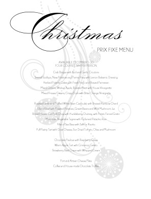 Customize Christmas Eve Buffet Menu