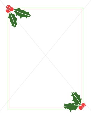 Christmas Holly Frame | Christmas Menu Images