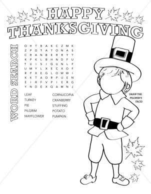 Kids Pilgrim Activities | Thanksgiving Menu Images