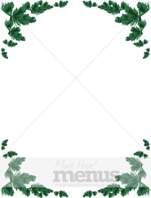 Christmas Pine Menu Frame | Holiday Menu Borders