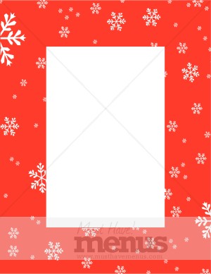 Christmas Snowflakes Specials Card | Christmas Menu Borders