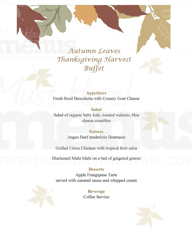 Autumn Buffet Menu | page 1