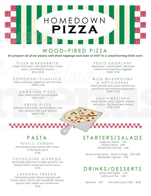 Bricks Pizza Menu | page 1