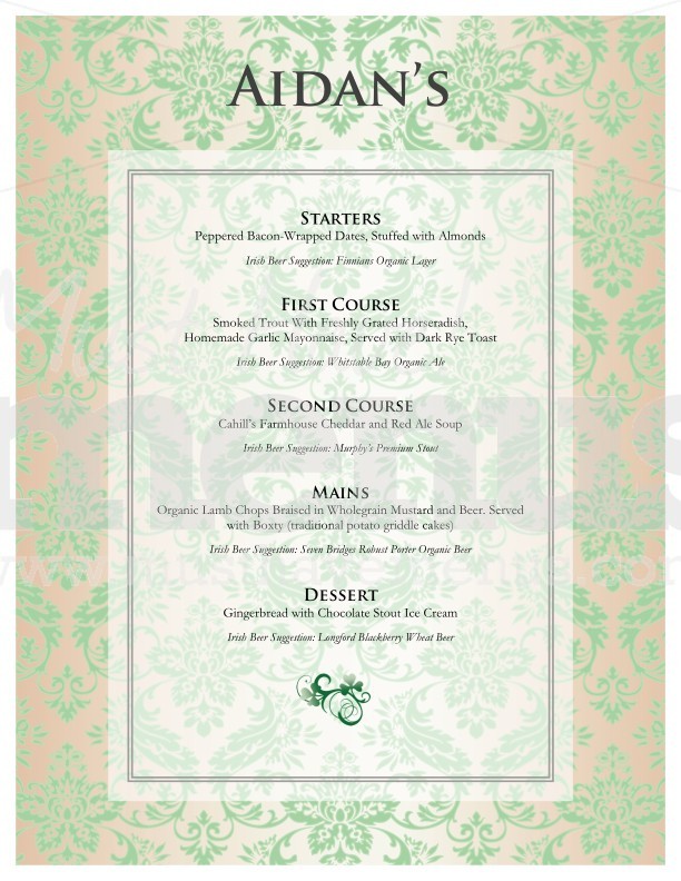 Irish Tasting Menu | page 1