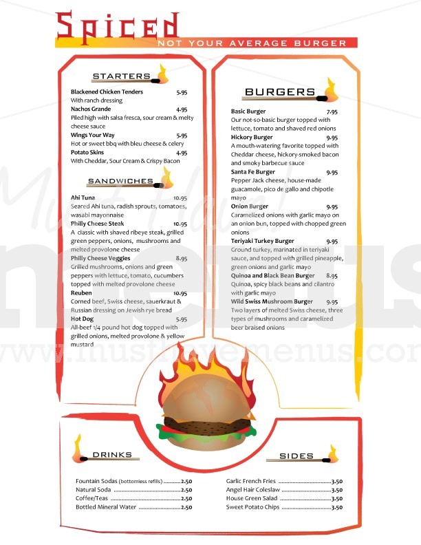 Flame Burger Menu Long | page 1