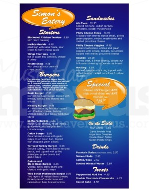 Blue Burger Menu Long