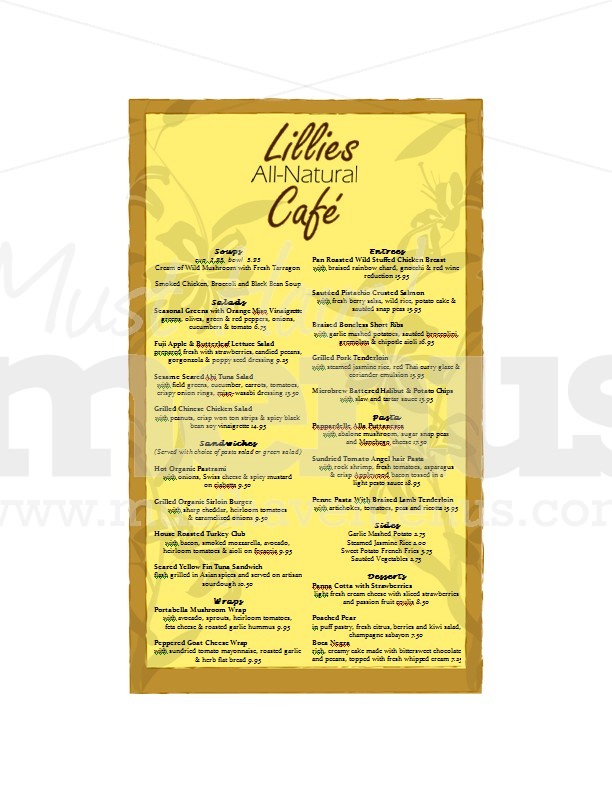 Natural Cafe Menu Long | page 1