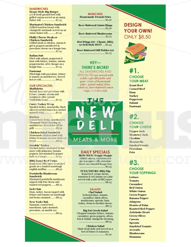 Corner Deli Menu Long | page 1