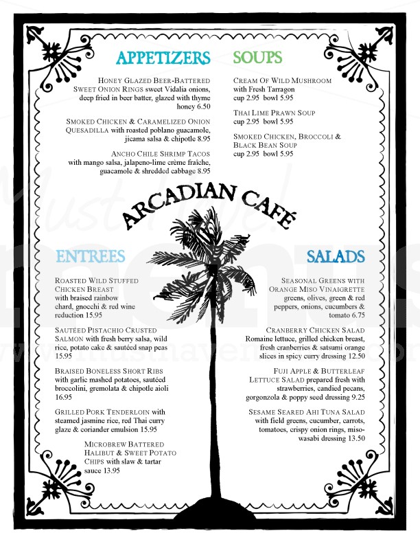 Beach Cafe Menu | page 1