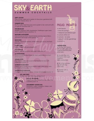 Tropical Cocktail Menu