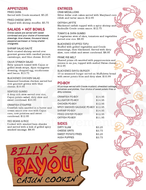 Cajun Menu | page 1