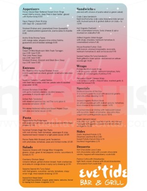 Summer Cafe Menu Long