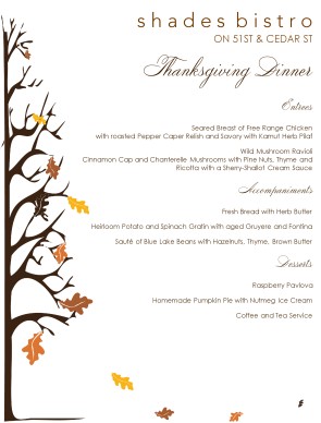 Customize Traditional Thanksgiving Menu