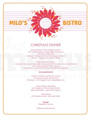 Christmas Lunch Menu