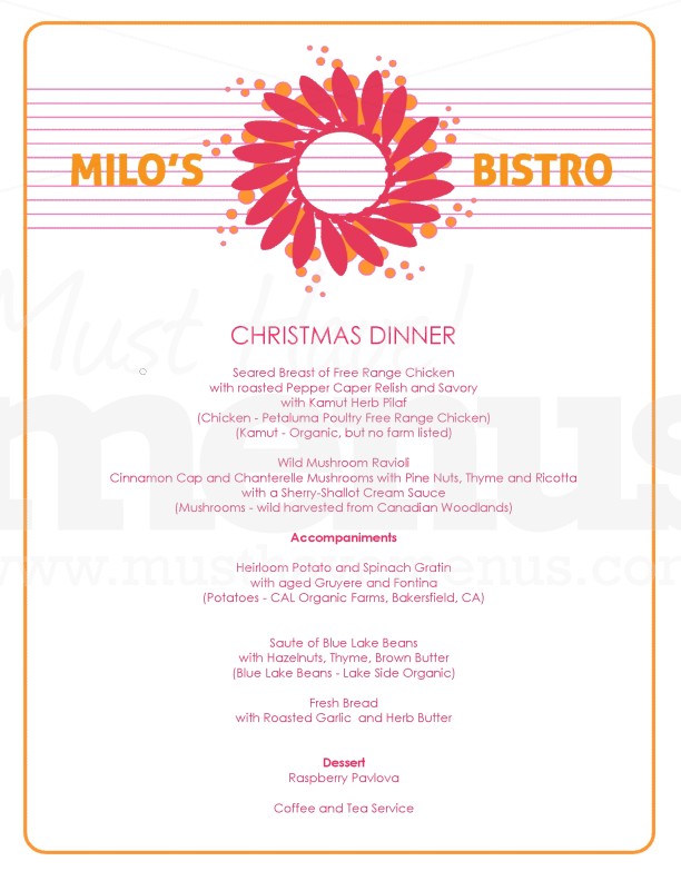 Christmas Lunch Menu | page 1