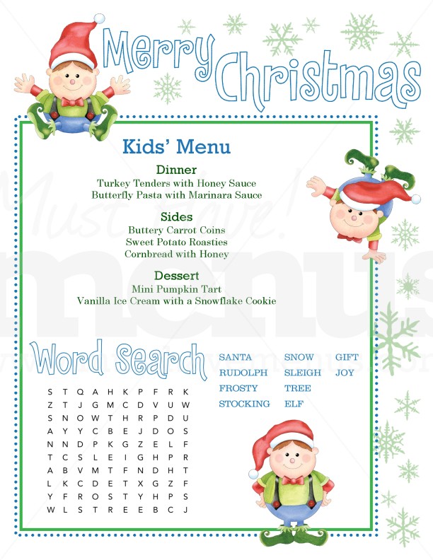 Christmas Kids Menu | page 1