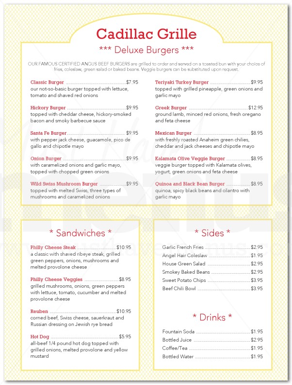 Island Burger Menu | page 1