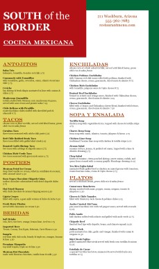 Mexican Dinner Menu | Mexican Menus