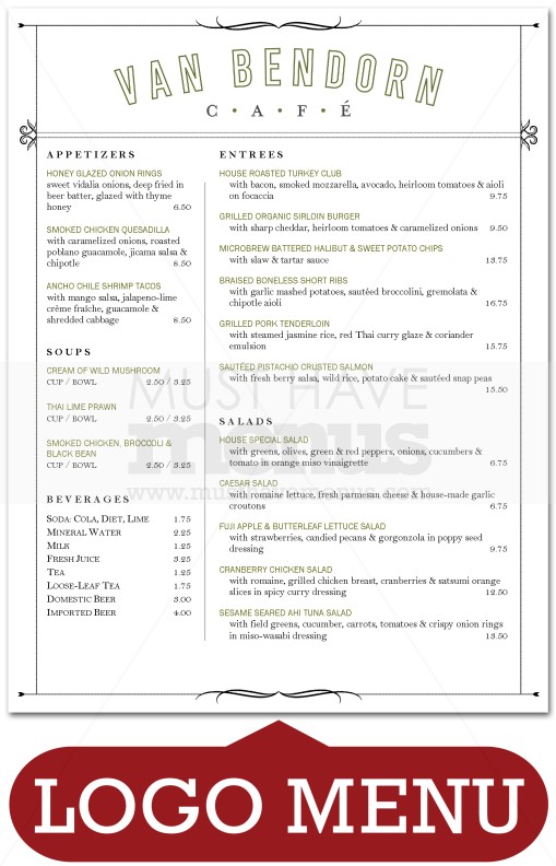 Star Cafe Menu | page 1