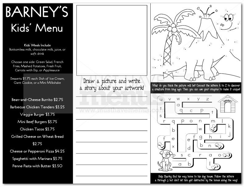 Archive Kids Menu Game | page 1