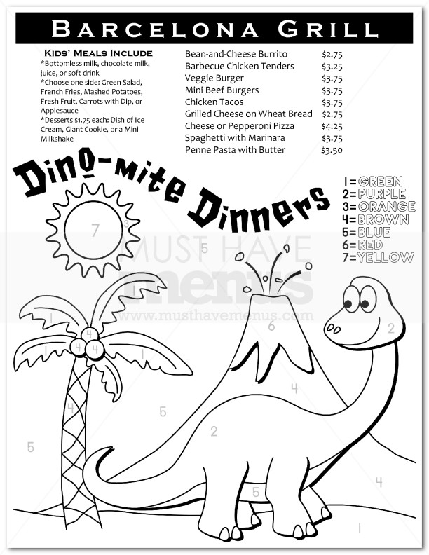 Italian Kids Menu | page 1