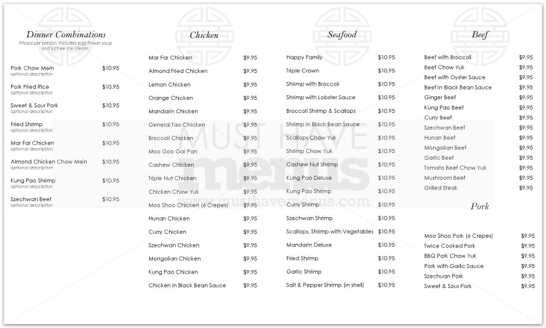 Chinese Takeout Menu | page 2