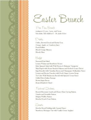 Customize Easter Brunch Buffet Menu