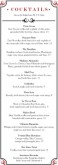 Brasserie Specials Menu