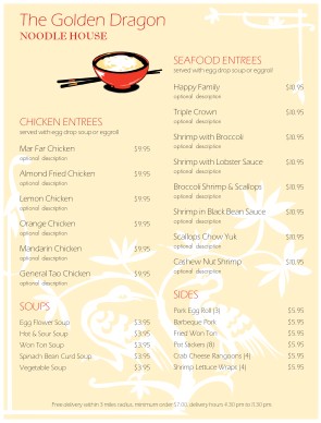 Noodle Restaurant Menu | Template Archive