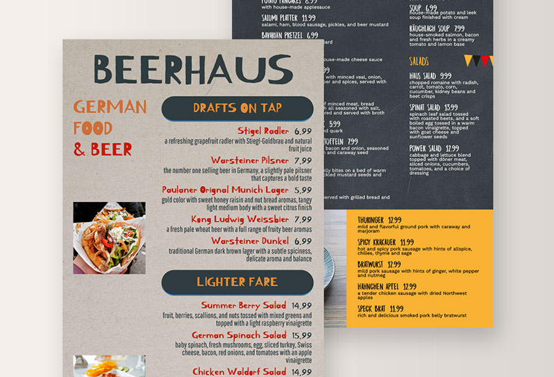 German Menu Templates By Design Professionals MustHaveMenus