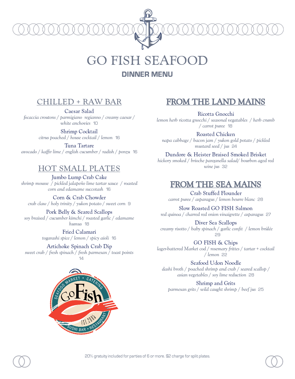 Download Go Fish Takeout Menu Go Fish Seafood Market Sushi Bar